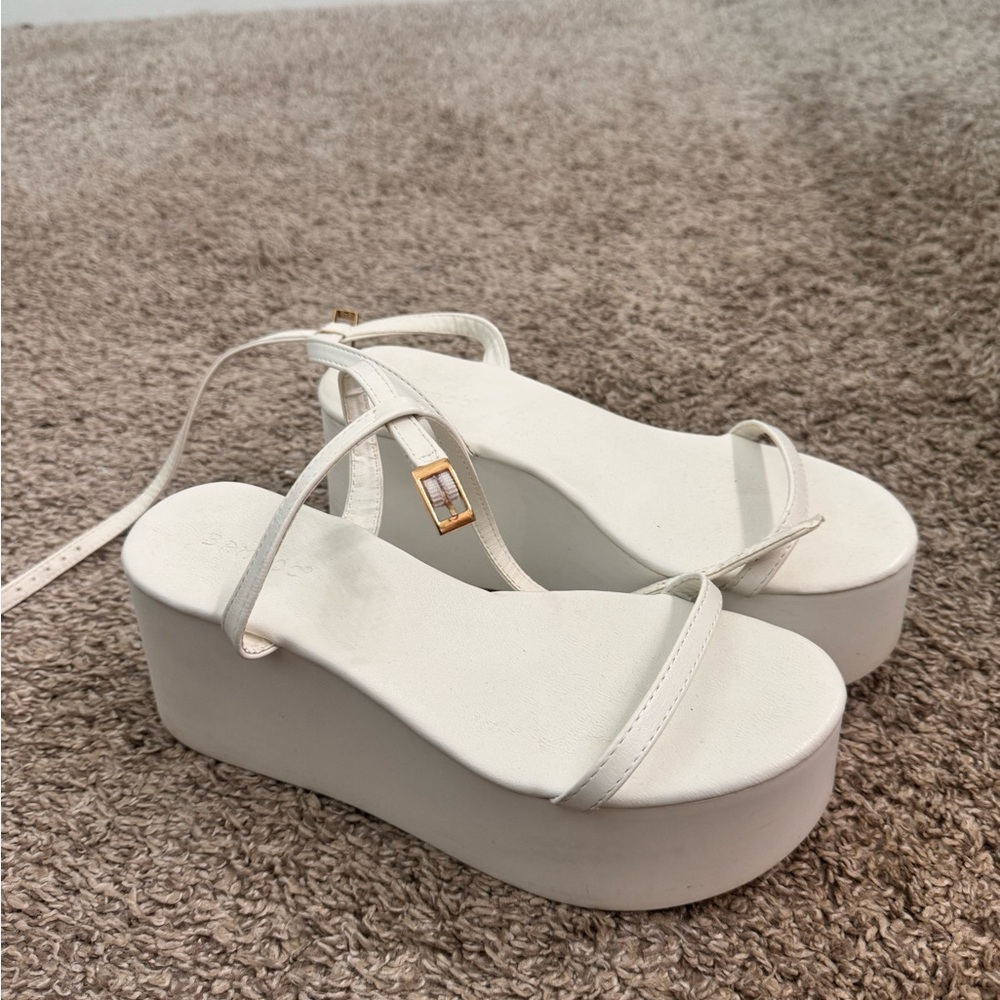 White Platform Sandals with Chunky Sole